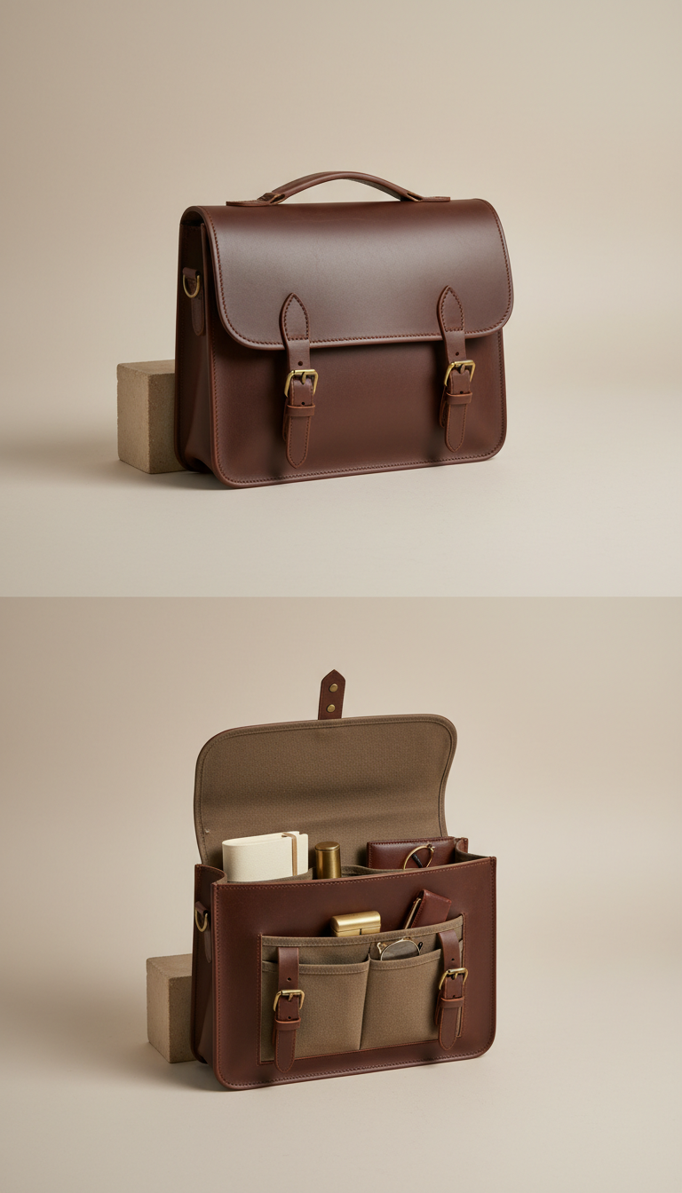 Deep umber classic satchel