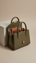 Olive smoke mini top-handle bag