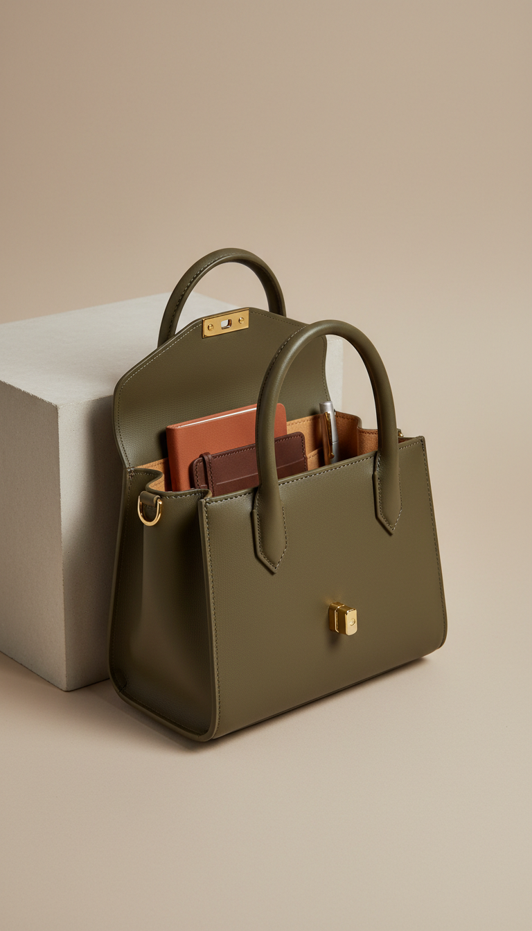 Olive smoke mini top-handle bag